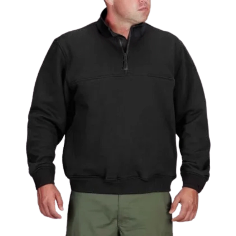 Sudadera con cremallera 1/4 Negra para Trabajo: Elegancia y Comodidad Aseguradas. Tu mejor aliada laboral.