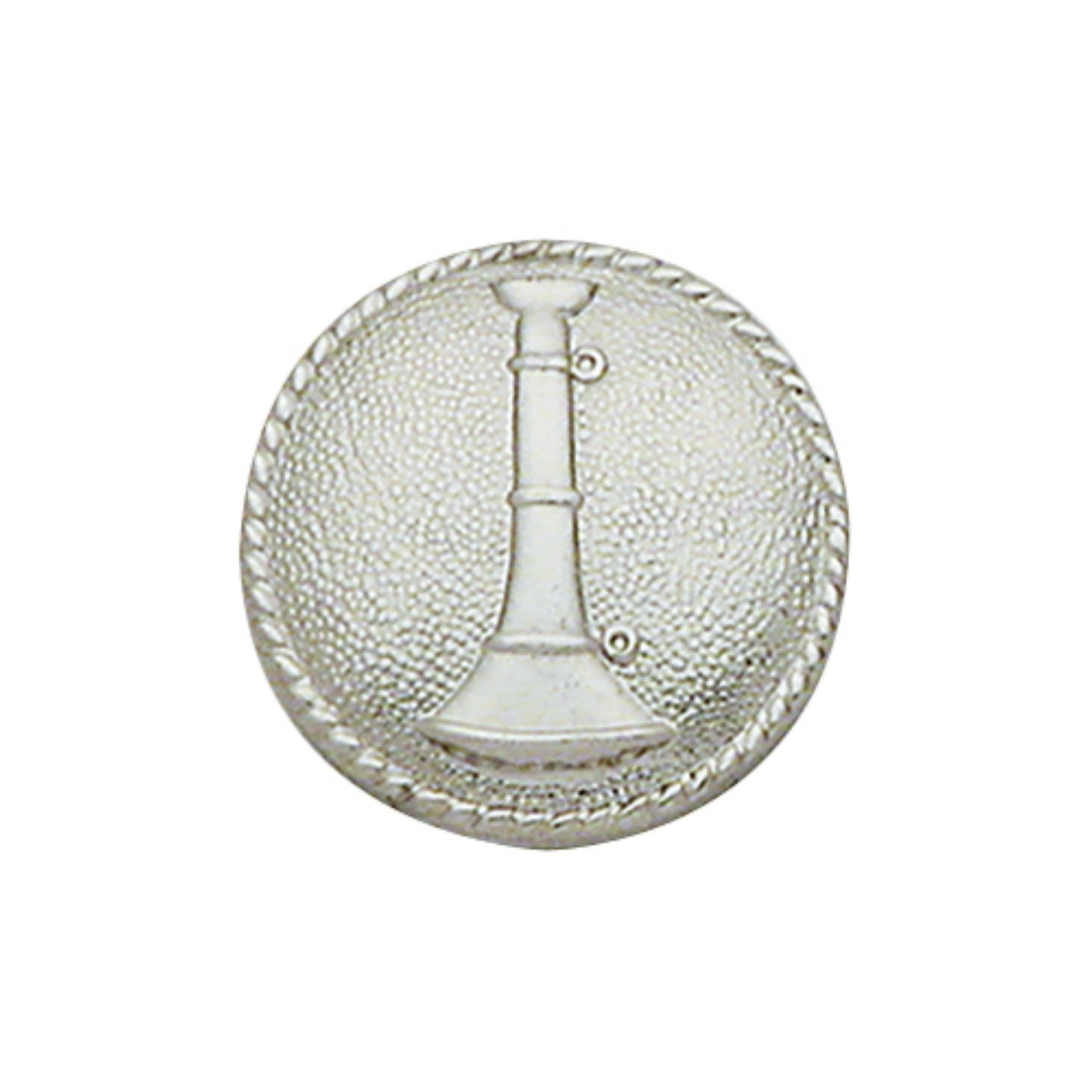 Insignia de cuello redonda Bugle: ¡Oro o Plata! Elegancia atemporal, brilla con estilo. Un toque único, tu distinción personal. ¡Compra ya!