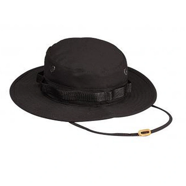 Sombrero Boonie Rip-Stop 100% Algodón Negro | El Clásico para Aventuras | ¡Negro Intenso, Duradero!